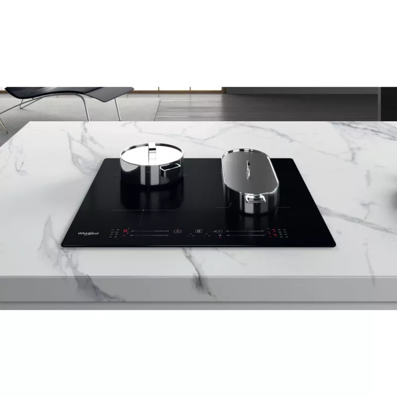 Whirlpool WB S2560 NE juoda įmontuojama 59 cm indukcinė kaitlentė su 4 zonomis