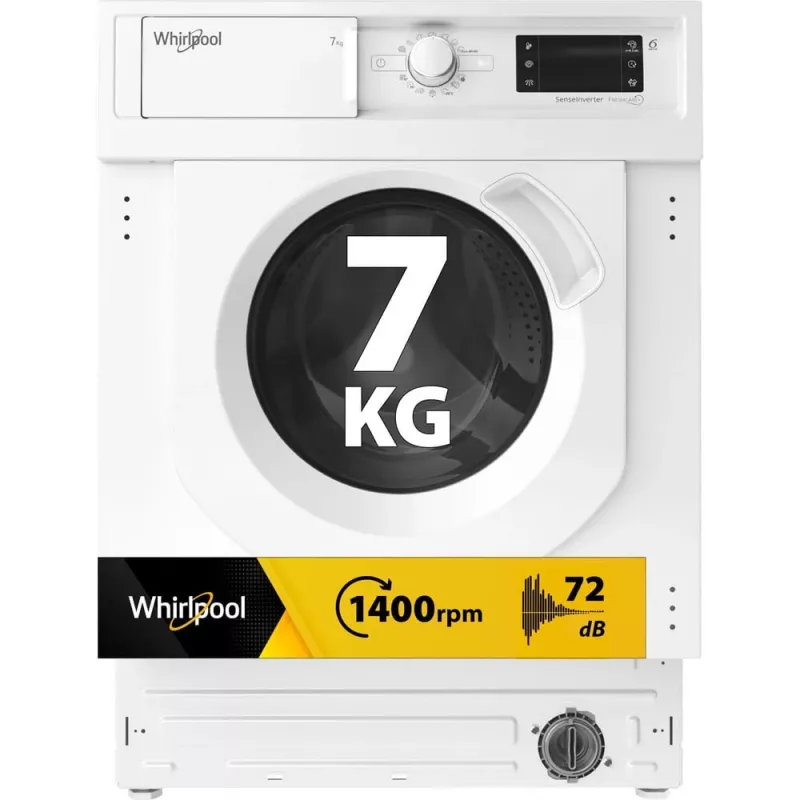Whirlpool BI WMWG 71483E EU N skalbimo mašina, priekinis pakrovimas, 7 kg, 1351 aps./min., balta