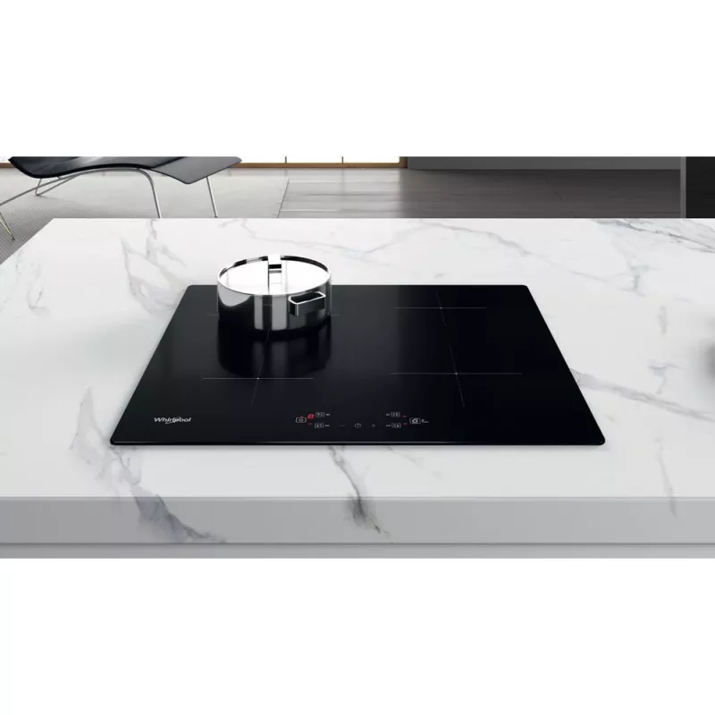 Whirlpool WS Q2160 NE juoda įmontuojama 59 cm indukcinė kaitlentė su 4 zonomis