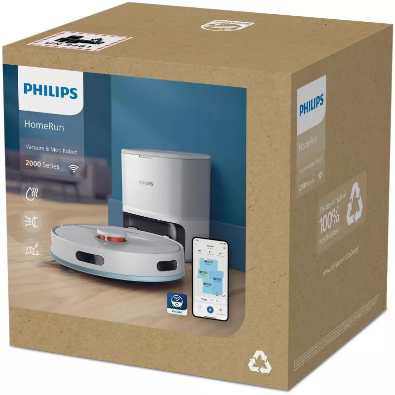 Philips XU2100/20 robotinis dulkių siurblys su savaiminio išsivalymo baze, 2700 Pa, 130 min