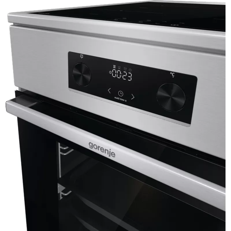Gorenje 740742 laisvai pastatoma viryklė, elektrinė, indukcinė kaitlentė, juoda, nerūdijantis plienas