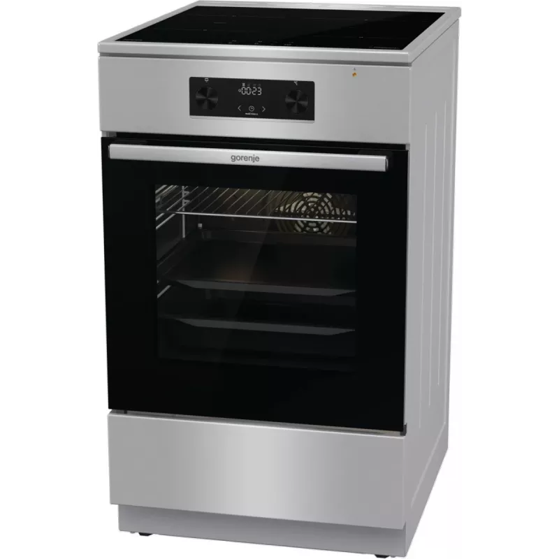 Gorenje 740742 laisvai pastatoma viryklė, elektrinė, indukcinė kaitlentė, juoda, nerūdijantis plienas