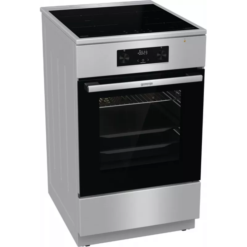 Gorenje 740742 laisvai pastatoma viryklė, elektrinė, indukcinė kaitlentė, juoda, nerūdijantis plienas