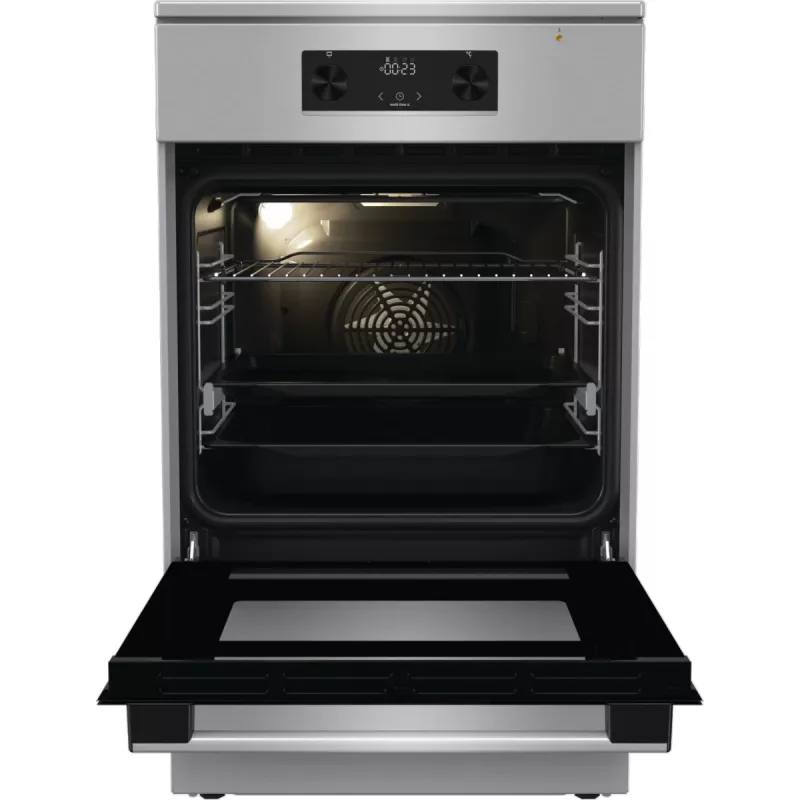Gorenje 740742 laisvai pastatoma viryklė, elektrinė, indukcinė kaitlentė, juoda, nerūdijantis plienas