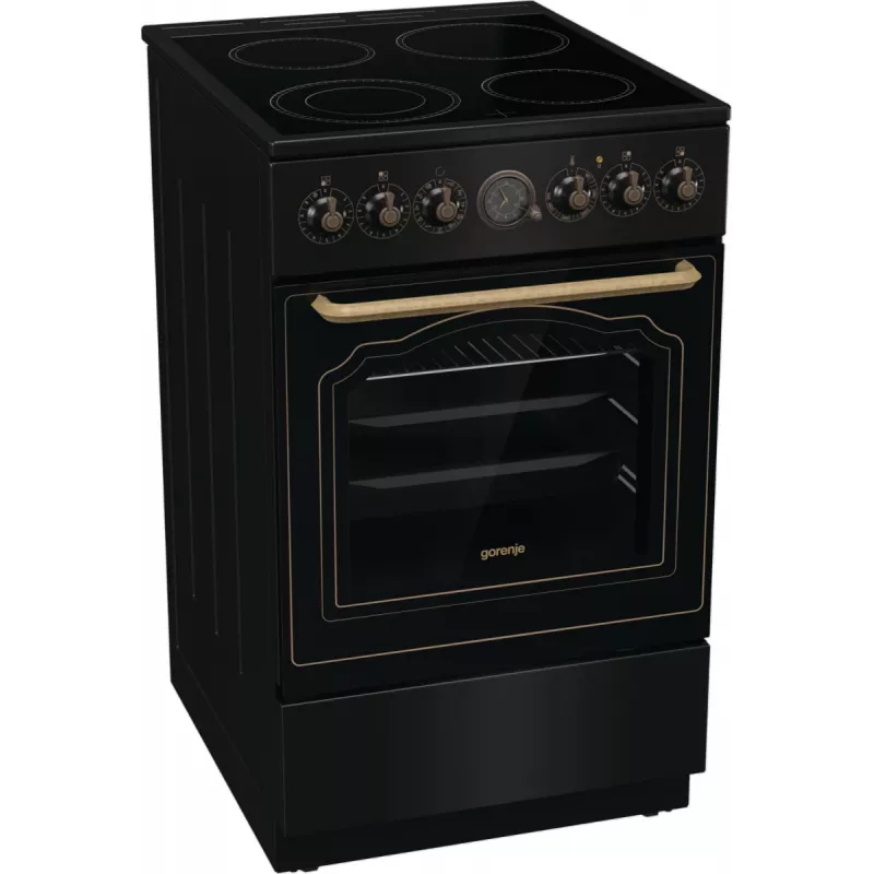 Gorenje GECS5B70CLB Laisvai pastatoma elektrinė viryklė su keramikine kaitlente, juoda
