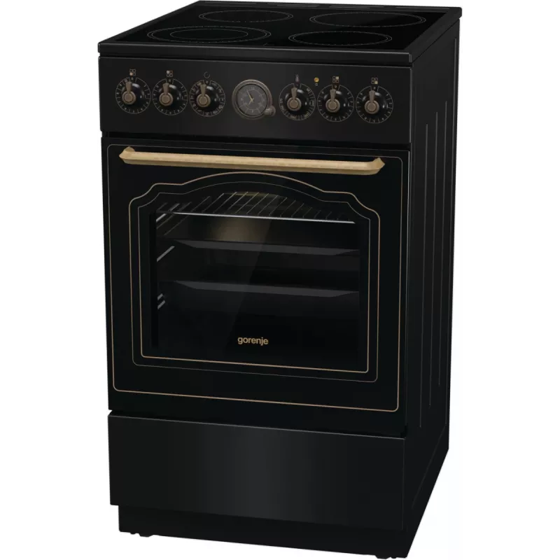 Gorenje GECS5B70CLB Laisvai pastatoma elektrinė viryklė su keramikine kaitlente, juoda