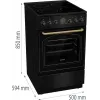 Gorenje GECS5B70CLB Laisvai pastatoma elektrinė viryklė su keramikine kaitlente, juoda