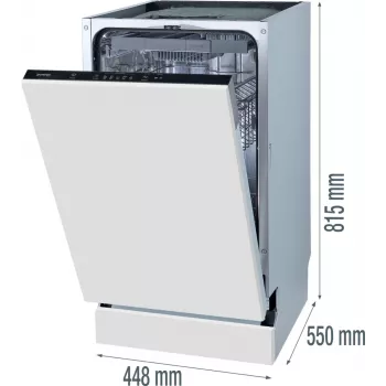 Gorenje GV 520 E 10 EB visiškai įmontuojama indaplovė 11 komplektų