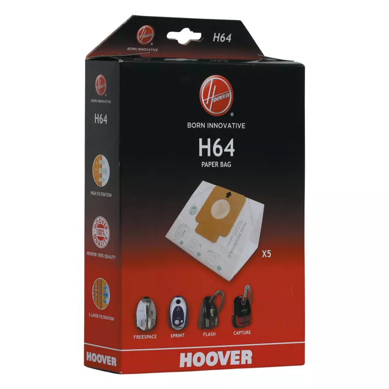 Hoover H64 BAG popieriniai maišeliai dulkių siurbliui