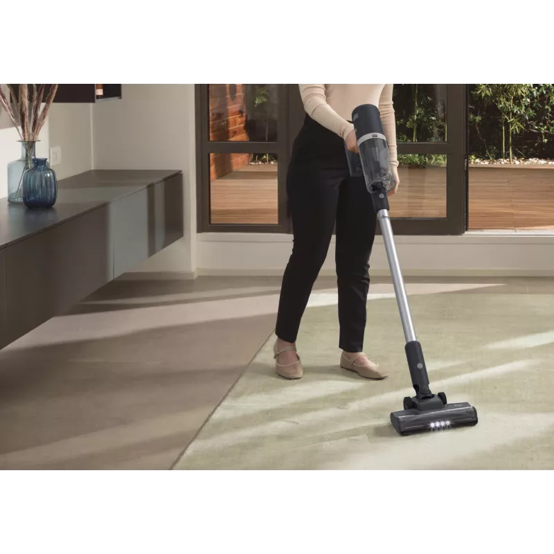 Hoover HFG10H 011 belaidis siurblys su šepečiu, akumuliatorinis, sausas valymas, be maišelio, 0,55 l, 200 W, mėlyna, pilka, 2,6 Ah
