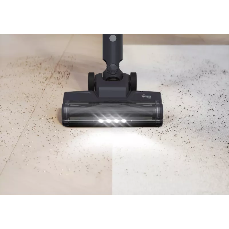Hoover HFG10H 011 belaidis siurblys su šepečiu, akumuliatorinis, sausas valymas, be maišelio, 0,55 l, 200 W, mėlyna, pilka, 2,6 Ah