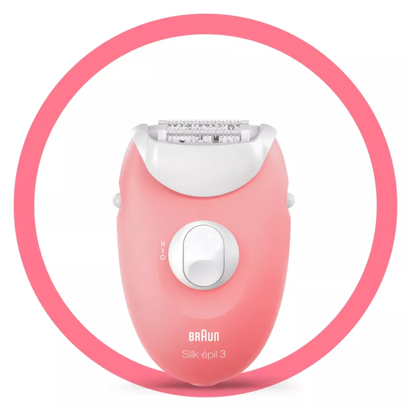 Braun Silk-épil 3 3-176 epiliatorius su 3 priedais, rožinė, balta, 20 pincetų, skutimas, AC, 100-240 V, 50-60 Hz