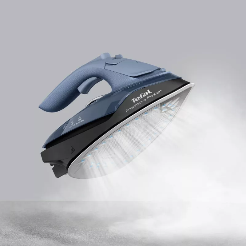 Tefal Freemove Power FV6675E0 lygintuvas sausas lyginimas ir garų lygintuvas, keraminis padas, 2600 W, juoda, mėlyna