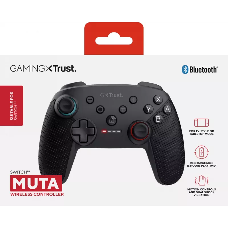 Trust GXT 1246 MUTA Juoda Bluetooth žaidimų pultas Analoginis / Skaitmeninis Nintendo Switch, Nintendo Switch Lite, Nintendo Switch OLED