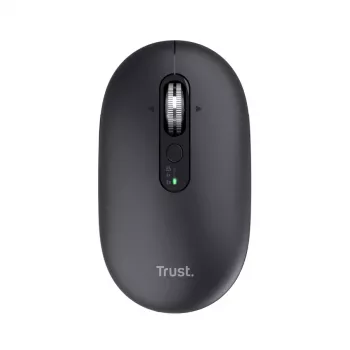 Pelė TRUST Seron Slim Multi – ambidekstrinė biuro pelė, optinė 3200 DPI, RF belaidis + Bluetooth, 7 mygtukai, juoda