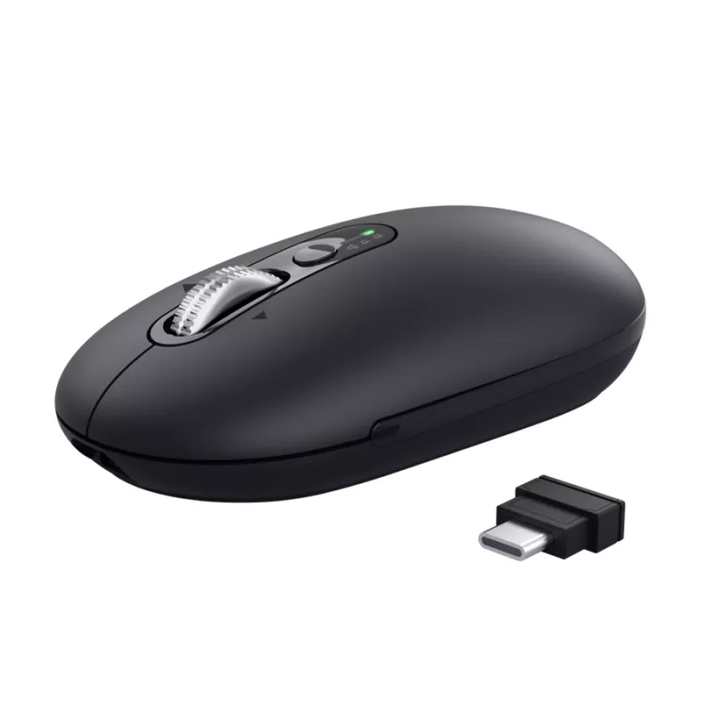 Pelė TRUST Seron Slim Multi – ambidekstrinė biuro pelė, optinė 3200 DPI, RF belaidis + Bluetooth, 7 mygtukai, juoda