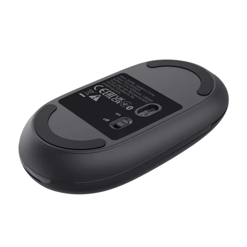 Pelė TRUST Seron Slim Multi – ambidekstrinė biuro pelė, optinė 3200 DPI, RF belaidis + Bluetooth, 7 mygtukai, juoda