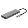 USB Type-C centrinis įrenginys TRUST 26062 — HDMI + USB 3.2 Gen 1 Type-A & Type-C, pilkas, 5 prievadai