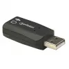 Manhattan USB-A garso adapteris, USB-A į 3,5 mm mikrofono ir garso išvesties prievadus, 480 Mbps (USB 2.0), palaiko 3D ir virtualų 5.1 erdvinį garsą, Hi-Speed USB, juodas, trejų metų garantija