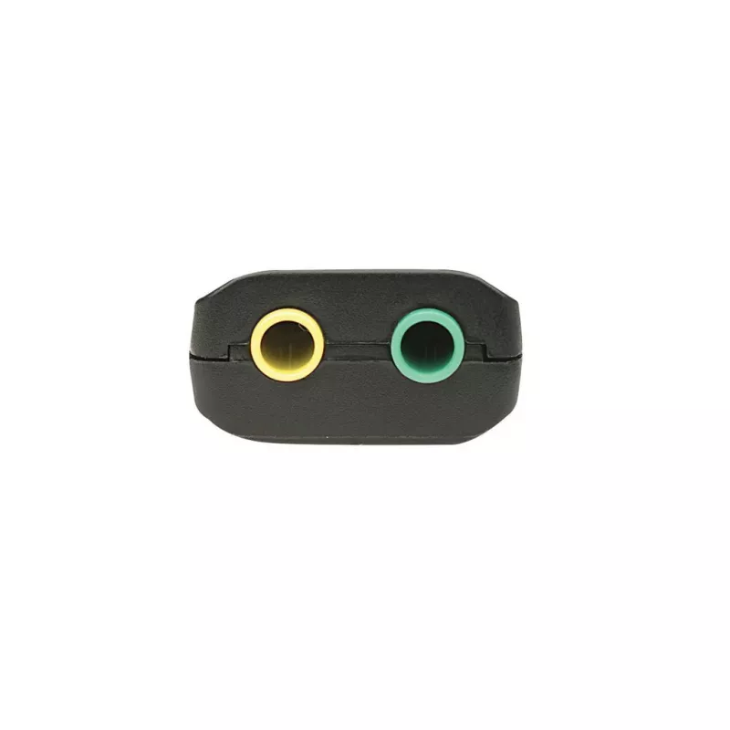 Manhattan USB-A garso adapteris, USB-A į 3,5 mm mikrofono ir garso išvesties prievadus, 480 Mbps (USB 2.0), palaiko 3D ir virtualų 5.1 erdvinį garsą, Hi-Speed USB, juodas, trejų metų garantija