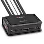 Lindy 2 prievadų HDMI 4K30, USB 2.0 ir garso kabelių KVM jungiklis, 1920 x 1080 pikselių, juoda