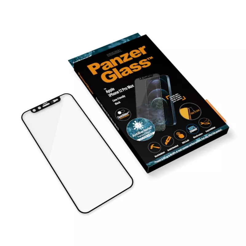 PanzerGlass ® CamSlider® Ekrano apsauginis stiklas iPhone 12 Pro Max | nuo krašto iki krašto