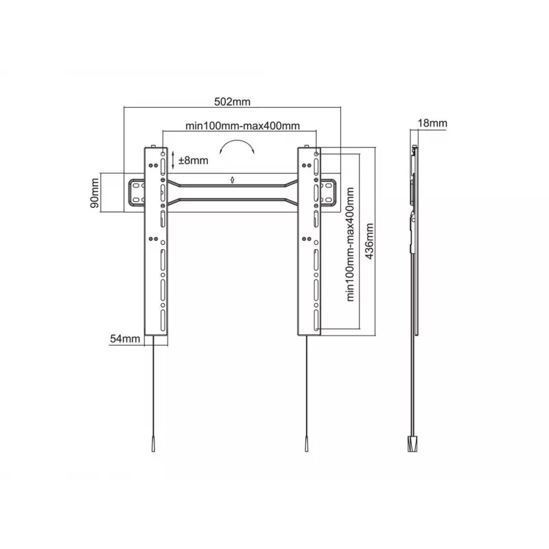 Multibrackets M VESA Super Slim Fixed 400 MAX sieninis laikiklis televizoriui