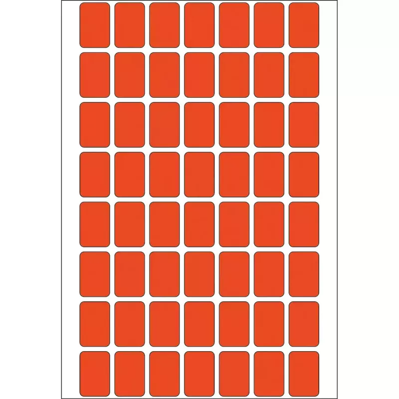 HERMA 12x18 mm raudoni lipnūs etikečių lapai, matinis popierius, rankiniam rašymui