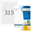 Lipnūs lipdukai HERMA Removable A4 Ø 10 mm apvalūs balti