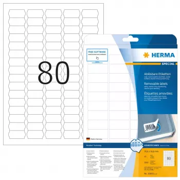 Kainų etiketės HERMA A4 35,6x16,9 mm baltos nuimamos popierinės matinės 2000 vnt.