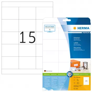 Lipnūs etikečių lapai HERMA Labels Premium A4 70x50,8 mm