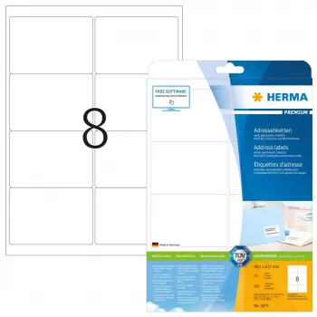 HERMA Premium adresų etiketės 5077 A4 99,1x67,7 mm 200 vnt.