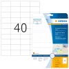 Lipnūs etikečių lapai HERMA permatomi matiniai A4 52,5x29,7 mm plėvelė 1000 vnt.