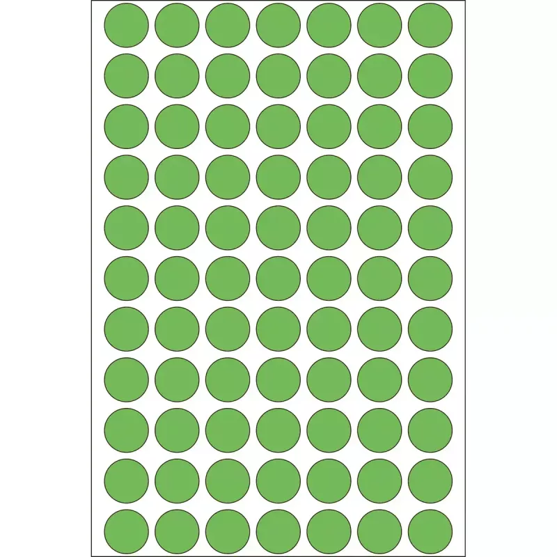 HERMA žali apvalūs lipdukai 13 mm, 2464 vnt.
