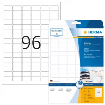 HERMA lipdukai rašaliniams spausdintuvams A4 30,5x16,9 mm 2400 vnt.