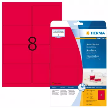 Lipnūs etikečių lapai HERMA Neon A4 99,1x67,7 mm (160 vnt.)