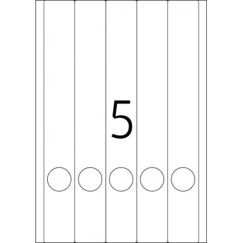 HERMA A4 failų etiketės 38x297 mm balto matinio nepermatomo popieriaus 125 vnt.