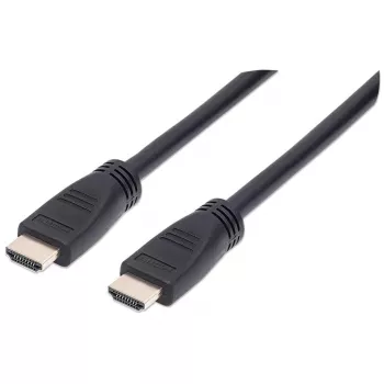 Manhattan HDMI laidas 4K@60Hz su Ethernet - CL3, 8m, tinkamas montavimui sienoje, Vyriškas-Vyriškas, Juodas, Ultra HD 4k x 2k, Visą gyvenimą trunkanti garantija
