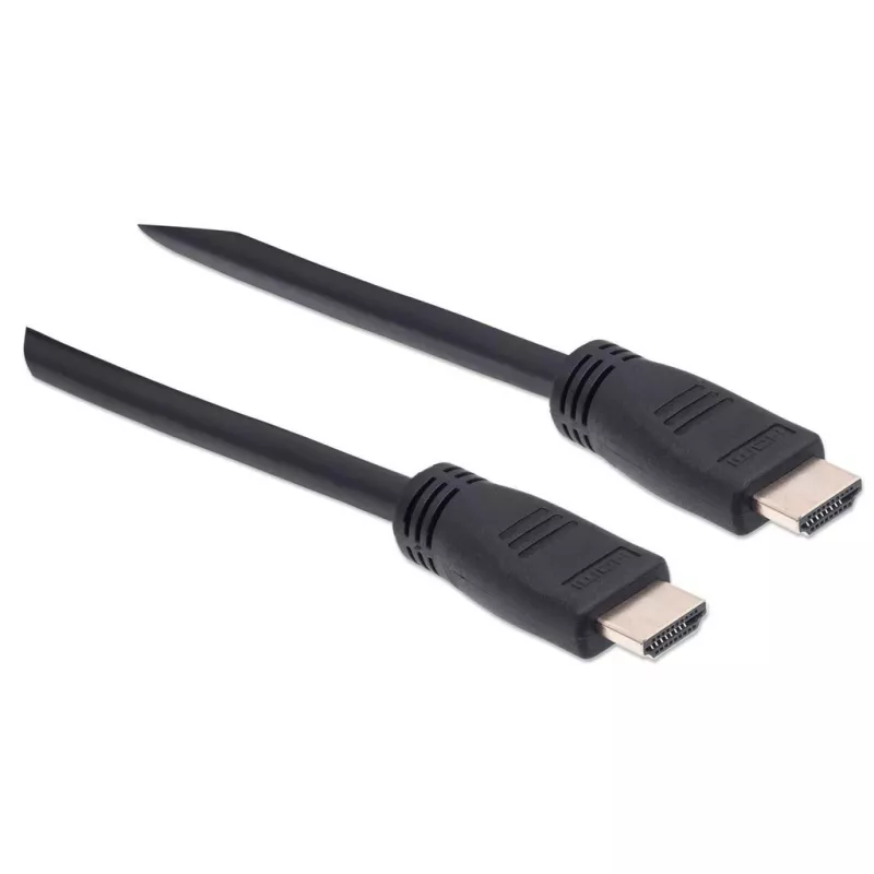 Manhattan HDMI laidas 4K@60Hz su Ethernet - CL3, 8m, tinkamas montavimui sienoje, Vyriškas-Vyriškas, Juodas, Ultra HD 4k x 2k, Visą gyvenimą trunkanti garantija