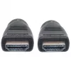 Manhattan HDMI laidas 4K@60Hz su Ethernet - CL3, 8m, tinkamas montavimui sienoje, Vyriškas-Vyriškas, Juodas, Ultra HD 4k x 2k, Visą gyvenimą trunkanti garantija