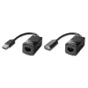 Lindy 60m USB 1.1 Cat.6 Extender Basic – tinklo siųstuvas ir imtuvas, 60 m, 12 Mbit/s, Cat5e, Cat6, juoda, plastikas