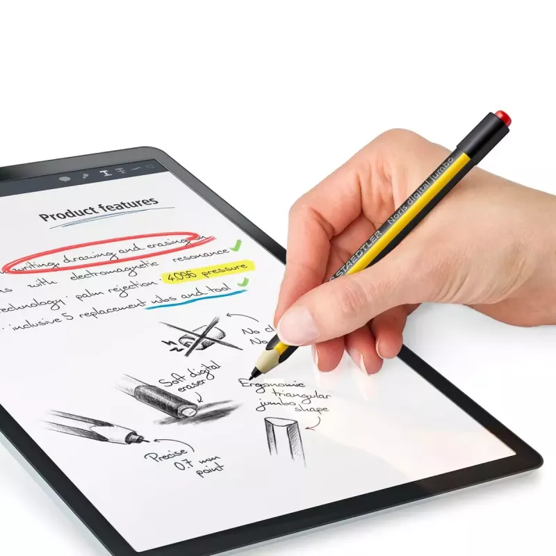 Staedtler 180J 22-1 Noris Digital jumbo pieštukas ekranui juodai geltonas