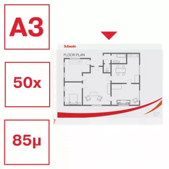 Esselte Quality Kišenė A3 Kraštovaizdžio, 30% perdirbto plastiko