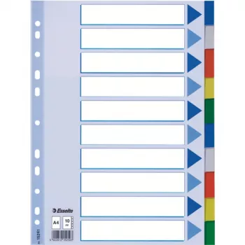 Esselte Divider PP A4 tuščias skirtukų indeksas Įvairiaspalvis 225x297mm