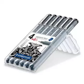 Finelineris Staedtler 308 SB6P juodas 6 vnt