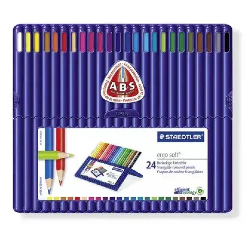 Spalvoti pieštukai Staedtler Ergosoft 157 įvairiaspalviai 24 vnt.