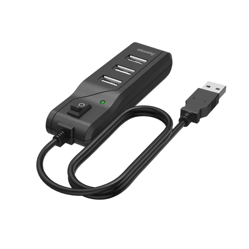 Hama 00200118 USB 2.0 mazgas 3 prievadai 480 Mbit/s juodas