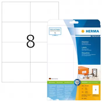 Lipnūs etikečių lapai HERMA Labels Premium A4 105x74 mm