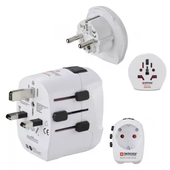 Hama World Travel Pro Light USB universalus kištukinis adapteris Baltas