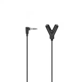 Audio kabelis Hama 00205190 0,2 m 3,5 mm vyriškas į 2 x 3,5 mm moteriškas juodas